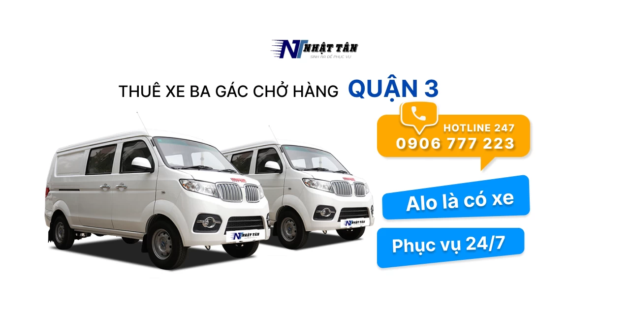 Xe ba gác chở thuê quận 3