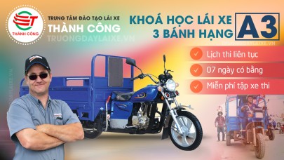 Bằng lái xe ba gác cho các bác tài muốn hành nghề