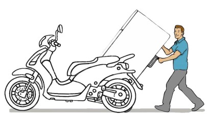 Cách chở tủ lạnh bằng xe máy