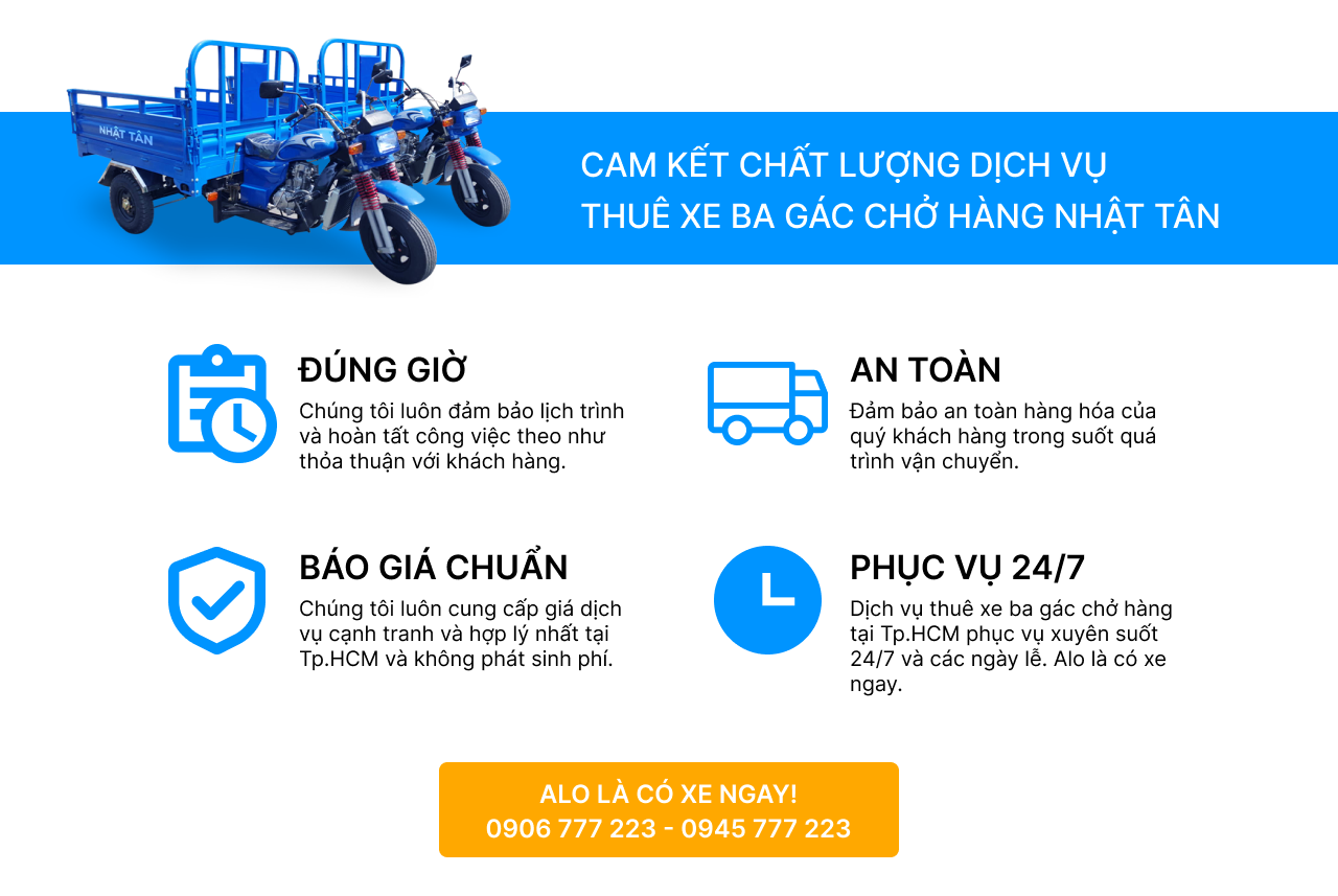 Cam kết chất lượng dịch vụ cho tất cả các chuyến hàng